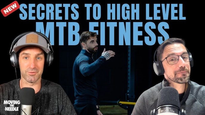 Moving The Needle Podcast with Jamie Read discusses MTB fitness secrets. Two hosts with microphones appear on the cover image. Mountain Bike United.