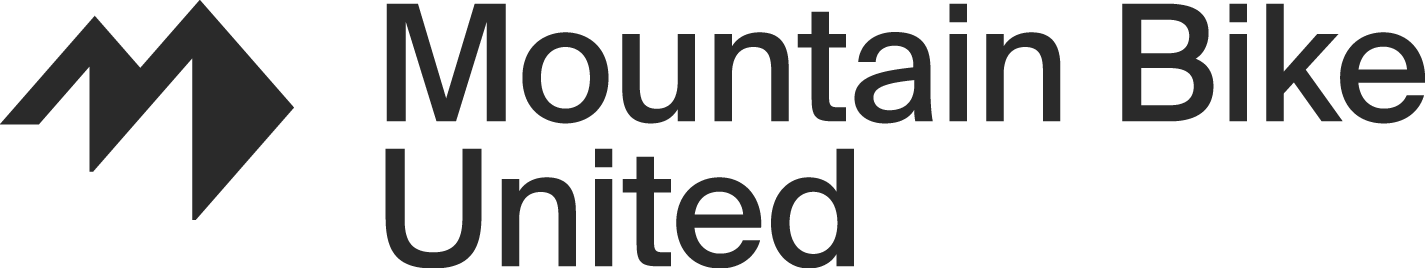 Mountain Bike United logo featuring bold text and a stylized mountain icon, representing biking community and outdoor adventure activities. Mountain Bike United.