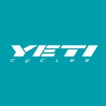 Yeti Cycles logo on a teal background, representing the mountain biking brand and cycling products. Mountain Bike United.