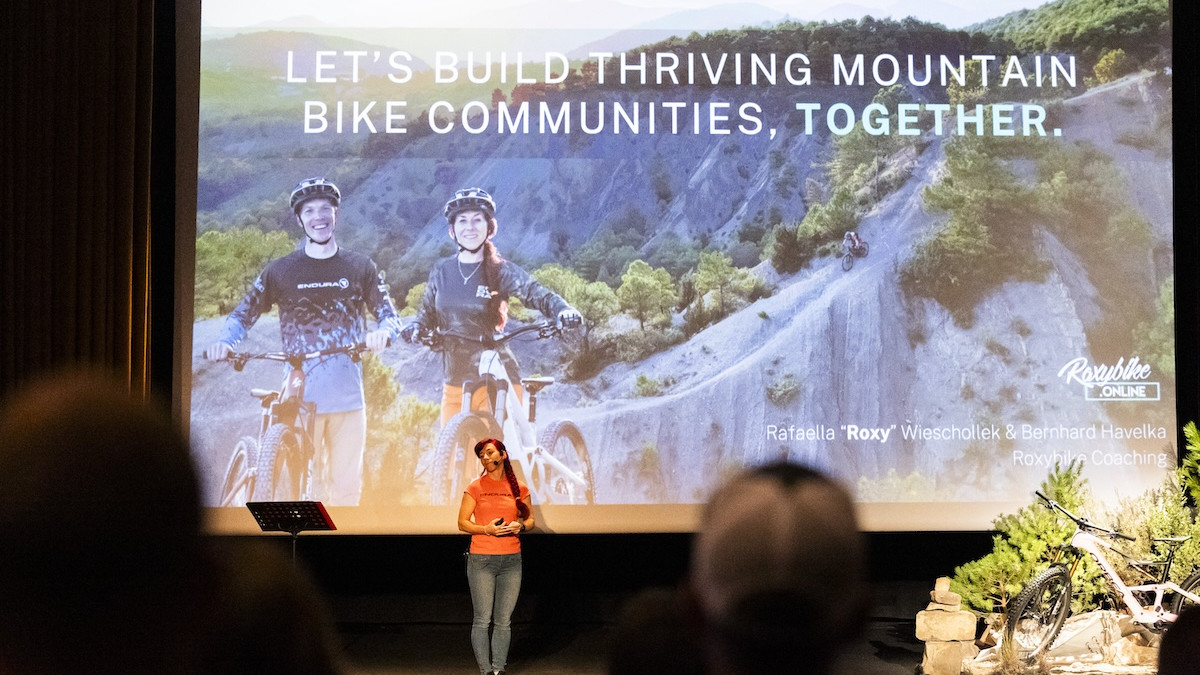 Presentation at IMBA Europe Summit 2025 on mountain bike community building. Mountain Bike United.