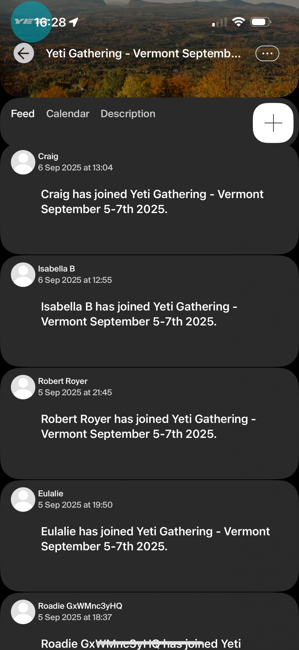 Yeti Gathering Vermont event page shows attendees joining. Mountain Bike United.