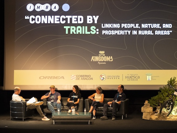Panel discussion on mountain bike industry tools and trail connectivity for rural prosperity. Mountain Bike United.